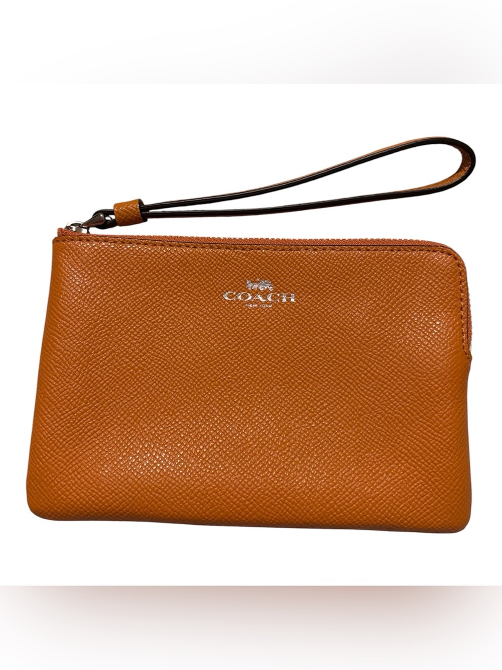Coach mandarin orange corner-zip wristlet - Like New